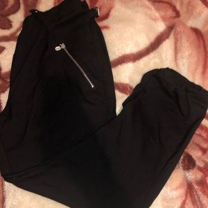 Black joggers with silver pockets